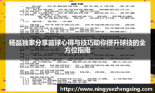 杨磊独家分享篮球心得与技巧助你提升球技的全方位指南